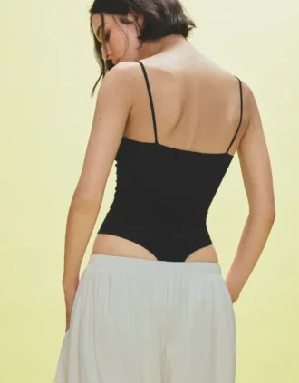 Bodysuit met bandjes en drapering