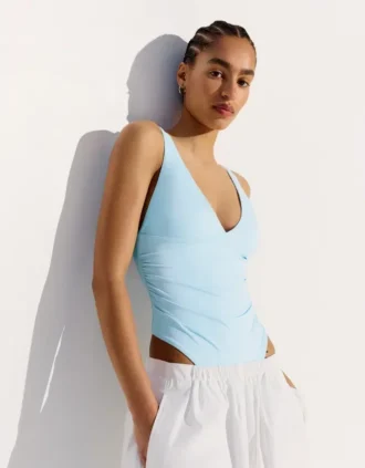 Bodysuit met bandjes en plooien