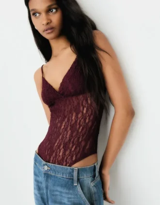 Bodysuit met kanten bandjes