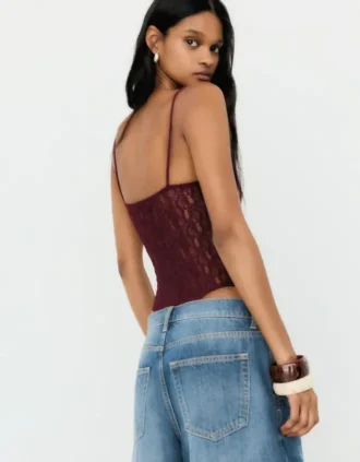 Bodysuit met kanten bandjes