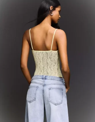 Bodysuit met kanten bandjes