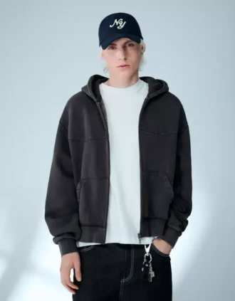 Boxy Fit Cropped Sweatshirt met rits – Sweatshirts en hoodies – Heren