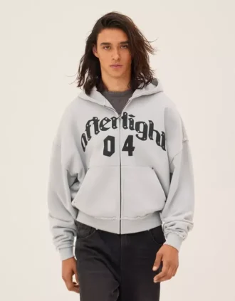 Boxy fit sweatshirt met rits en print – Sweatshirts en hoodies