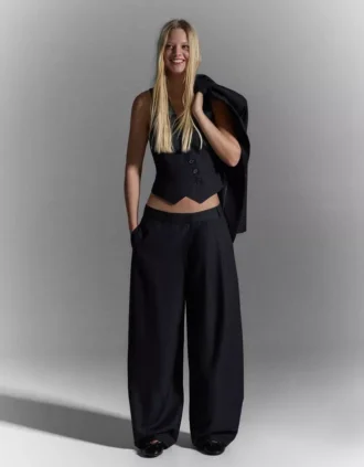 Broek met gekruiste taille