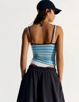 Contrast gestreepte top met bandjes – Combo Wins %