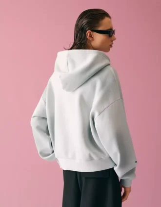 Korte hoodie met gewassen effect – Heren