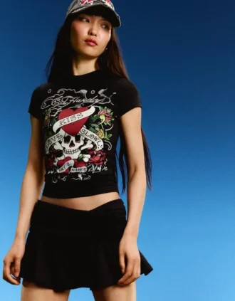 Ed Hardy X Bershka T-shirt met korte mouwen en print