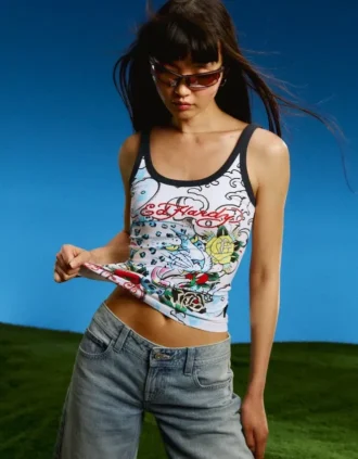 Ed Hardy X Bershka vest met print