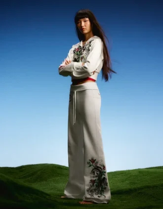 Ed Hardy X Bershka wijde broek met pijpen