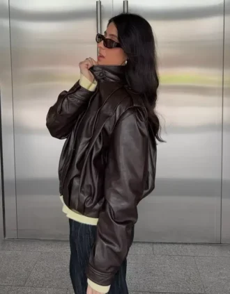 Faux Leather geplooid jasje – Jassen en trenchcoats