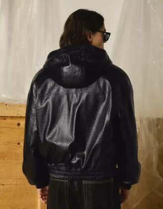 Faux Leather jas met capuchon – Jassen