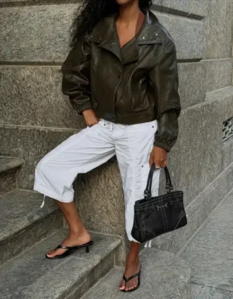 Faux Leather jas met revers – Jassen en trenchcoats