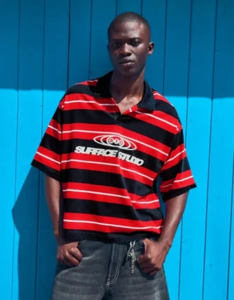 Geborduurde gestreepte poloshirt met korte mouwen – T-shirts en poloshirts