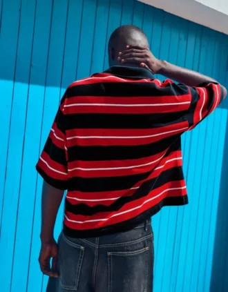 Geborduurde gestreepte poloshirt met korte mouwen – T-shirts en poloshirts