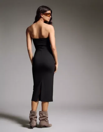 Gebreide bandeau midi-jurk – Jurken en jumpsuits