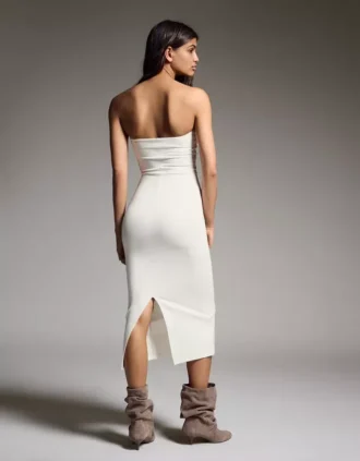 Gebreide bandeau midi-jurk – Jurken en jumpsuits