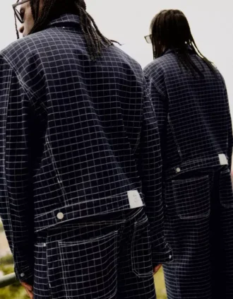 Geruite Denim-jas