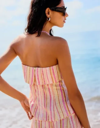 Gestreepte bandeau-top