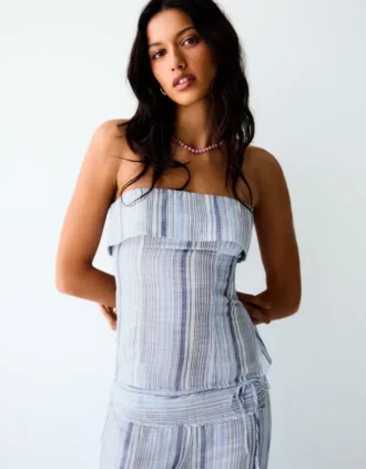 Gestreepte bandeau-top – Dames