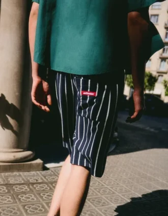 Gestreepte bermuda met handdoeklook – Bershka Lovers