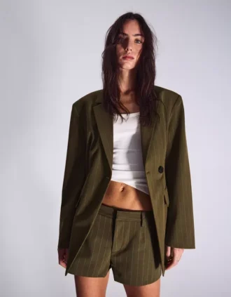 Gestreepte blazer met dubbele rij knopen – Jassen en trenchcoats