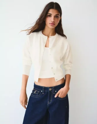 Gestreepte coltrui met knopen – Pullovers en vesten