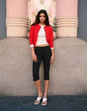 Gestreepte coltrui met knopen – Pullovers en vesten