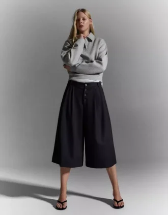 Gestreepte culotte-shorts