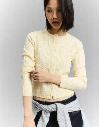 Gevlochten vest met knopen – Pullovers en vesten