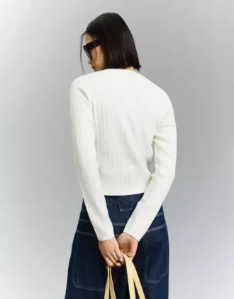 Gevlochten vest met knopen – Pullovers en vesten