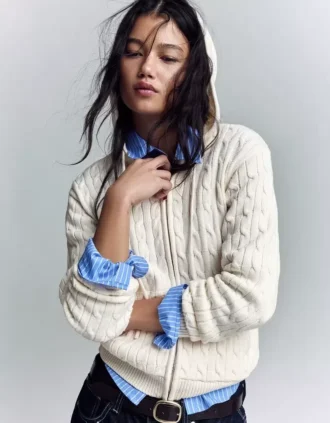 Gevlochten vest met rits – Pullovers en vesten