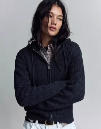 Gevlochten vest met rits – Pullovers en vesten