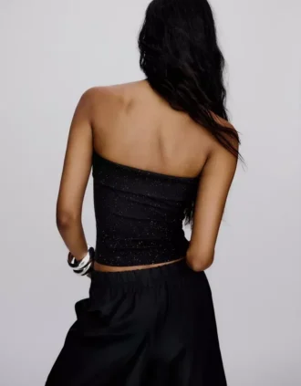 Glanzende bandeau-top