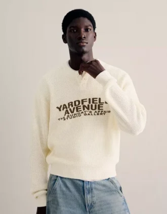 Henley-trui met print – Pullovers en vesten