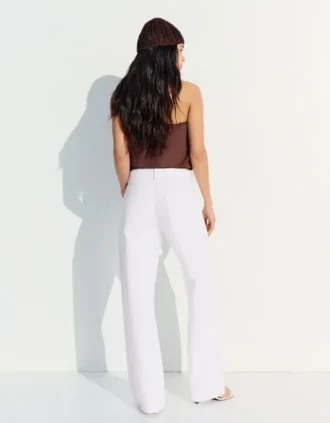 Hoge taille glanzende Straight-jeans