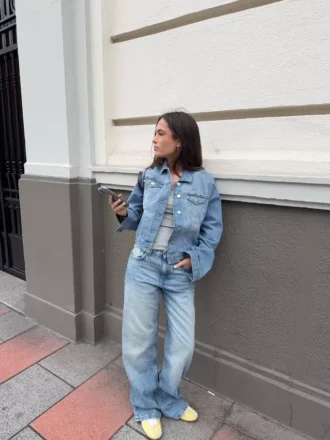 Hoge taille Straight jeans met Wide Leg pijpen