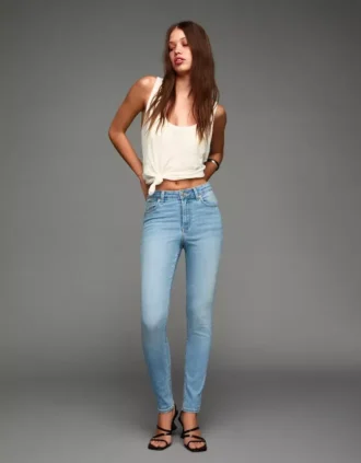 Hoge, zachte Skinny Jeans – Broeken