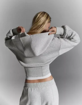 Hoodie met hoge taille en rits – #Bershkastyle – Dames