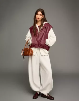 Imitatieleren vest – Jassen en trenchcoats