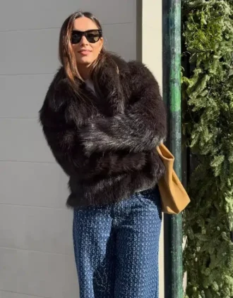 Jas met revers van nepbont – #Bershkastyle – Dames
