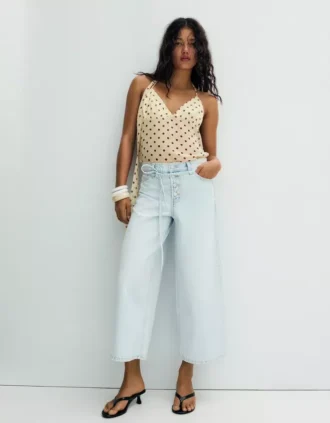 Jeans met hoge taille en Wide Leg pijpen