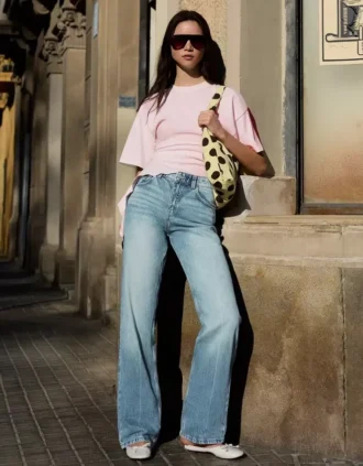 Jeans met hoge taille, rechte pijpen en Wide Leg pijpen – Broeken