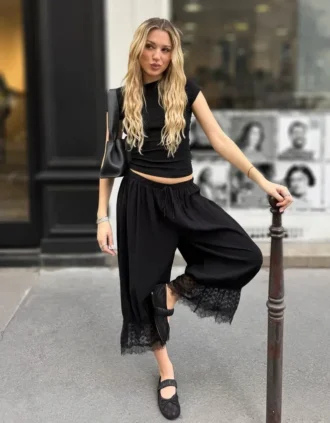 Korte broek met laag kruis en kant – #Bershkastyle – Dames