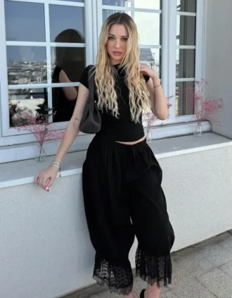 Korte broek met laag kruis en kant – #Bershkastyle – Dames