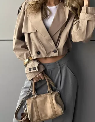 Korte trenchcoat met balloneffect
