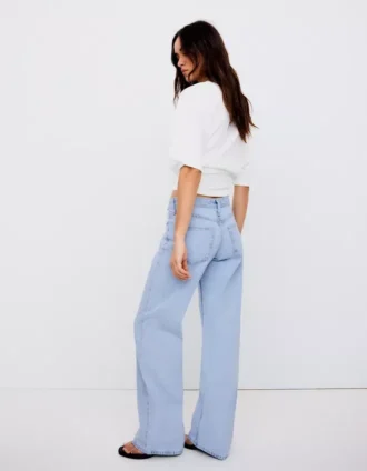 Laag uitgesneden jeans met rechte pijpen – Broeken