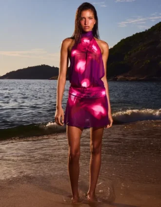 Mesh-jurk met open rug