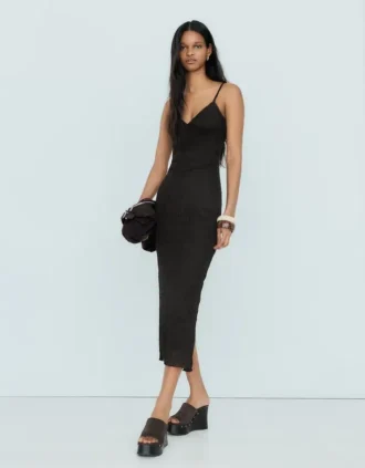 Midi-jurk met bandjes en kant – Jurken en jumpsuits