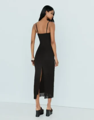 Midi-jurk met bandjes en kant – Jurken en jumpsuits
