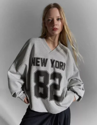 Oversize bedrukt sweatshirt